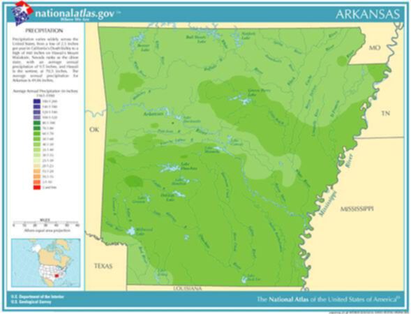 Arkansas Precipitation Map